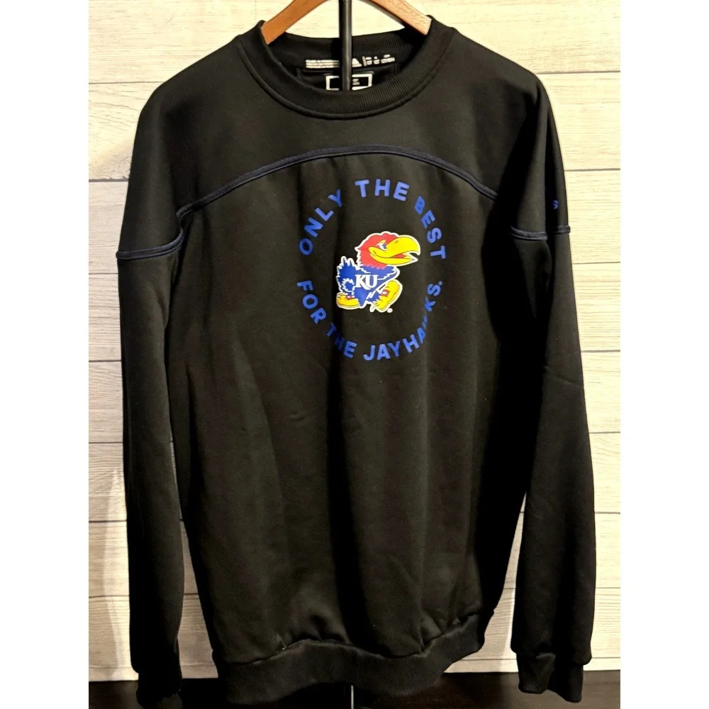 Adidas Men's Kansas Jayhawks Crewneck Sweatshirt Size LT Black NCAA